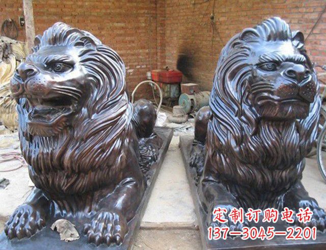 泰安汇丰狮子铜雕塑是由中领雕塑制作的一款狮子…
