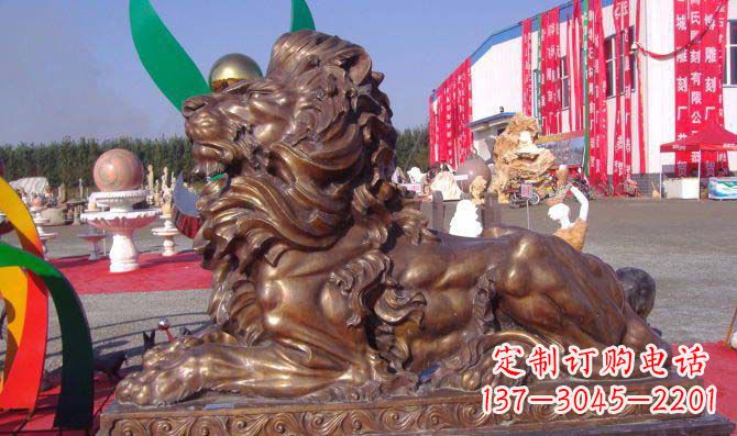 泰安汇丰西洋狮子铜雕,精美华贵