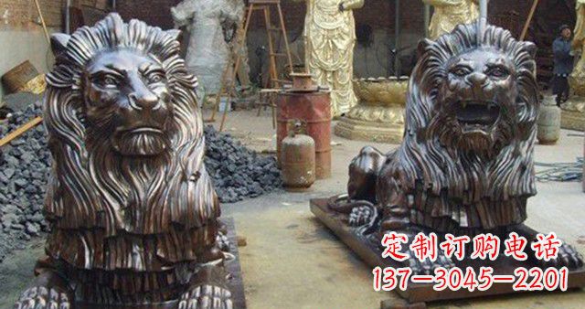 泰安汇丰铜狮子雕塑,令人叹为观止