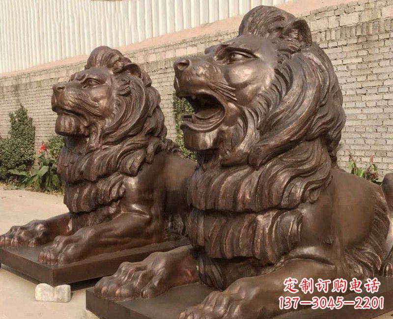 泰安汇丰铜雕狮子,威武雄壮