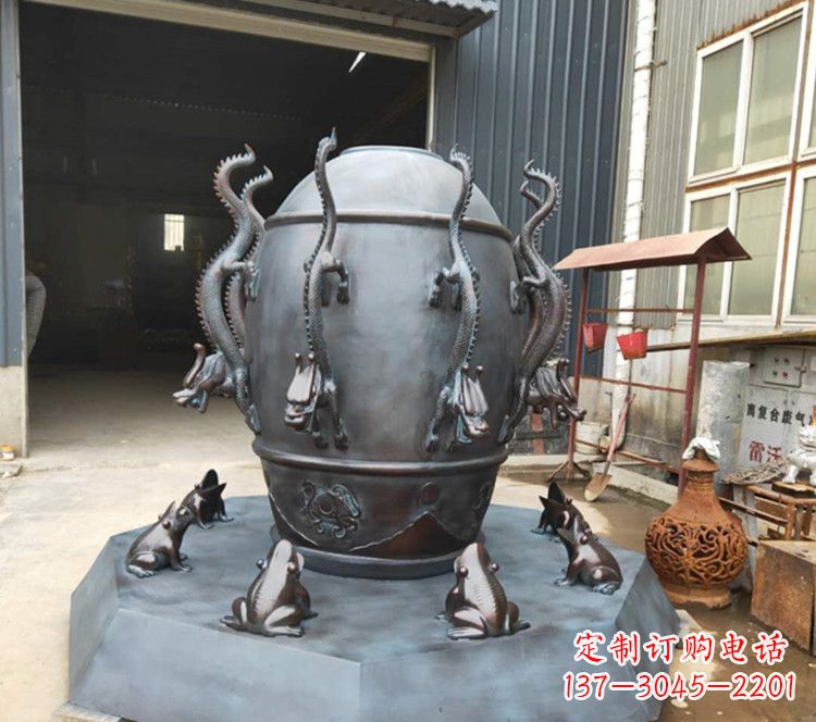 泰安浑天仪玻璃钢仿铜雕塑,活跃校园景观