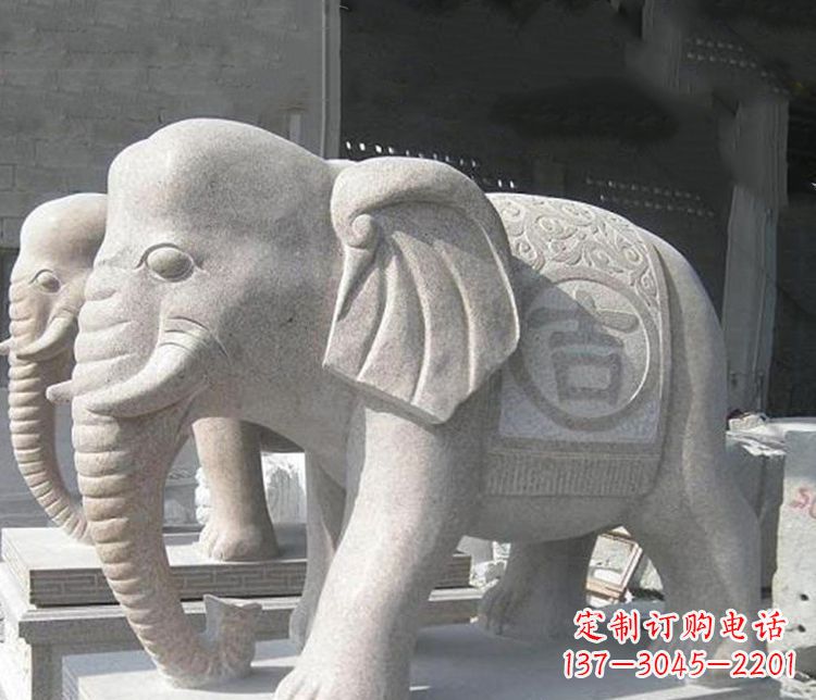泰安吉祥大理石大象石雕