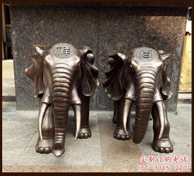 泰安传承文化铸就完美雕塑——吉祥大象铜雕