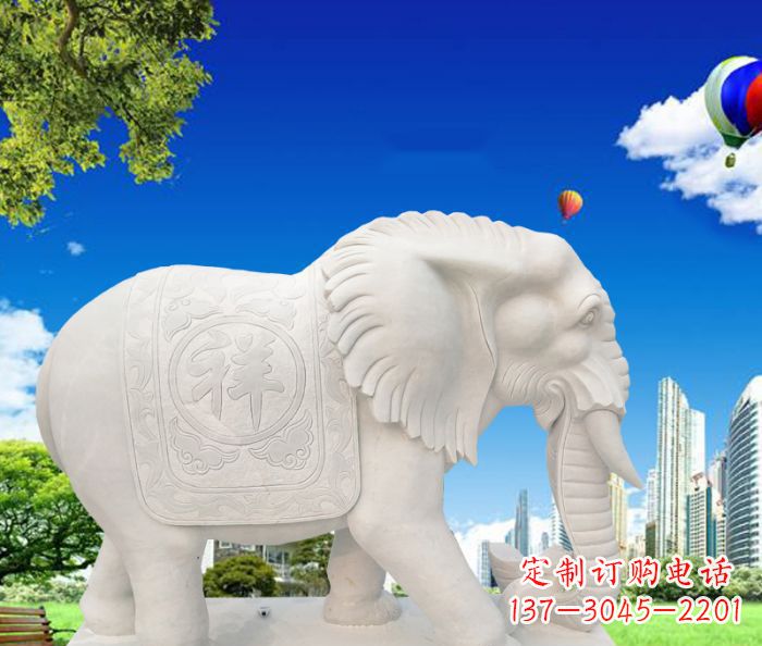泰安唯美大象石雕,祥和吉祥如意