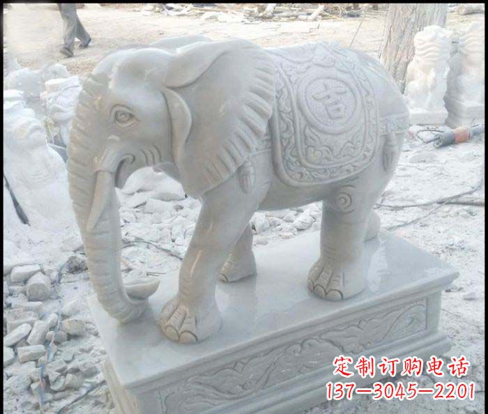 泰安高端大象汉白玉雕塑