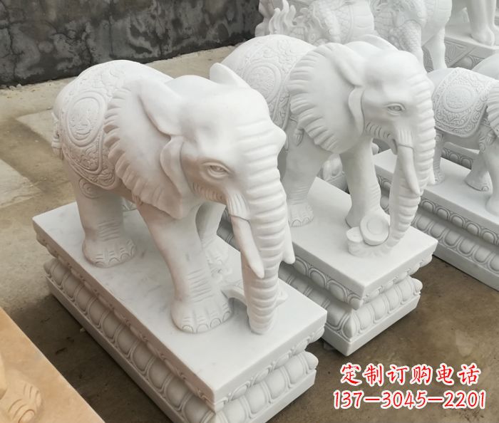 泰安增添吉祥气息的玉质大象雕塑