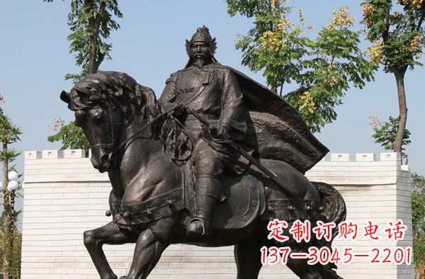 泰安将军骑马古代人物铜雕