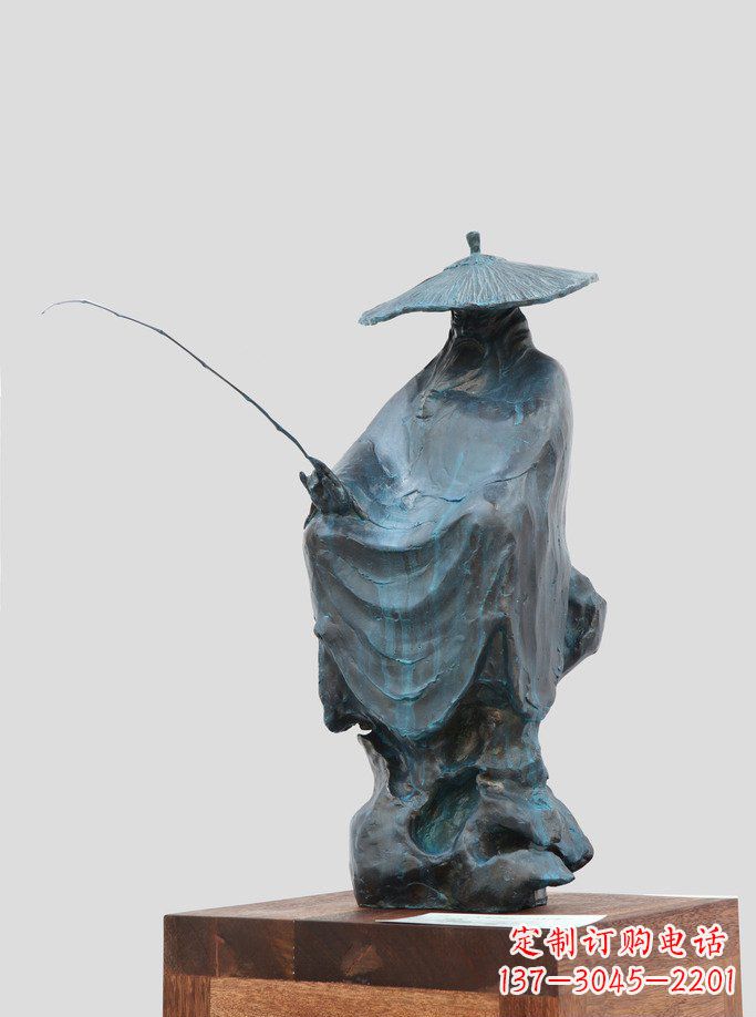 泰安中领雕塑:精美古典雕塑——姜太公钓鱼铜像