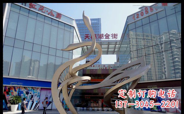 泰安高雅大气的不锈钢抽象天鹅雕塑