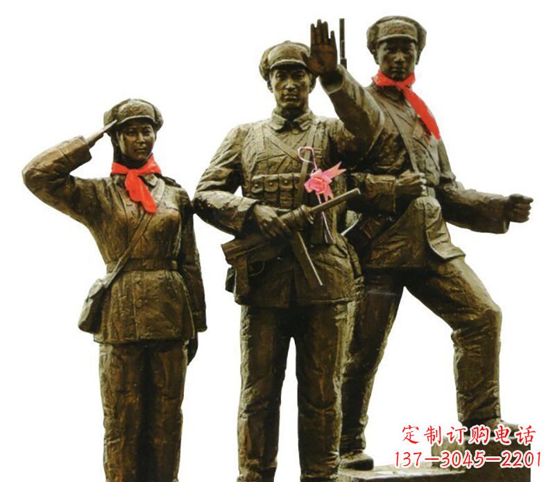 泰安解放军战士人物铜雕