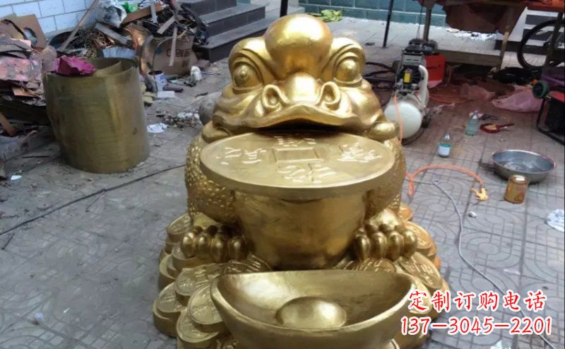泰安金蟾招财动物铜雕 (2)