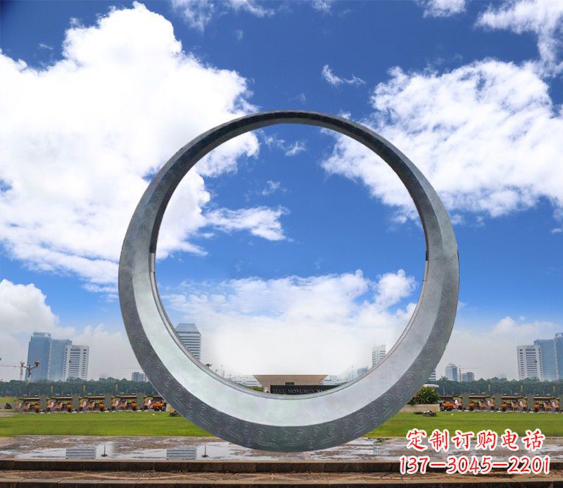 泰安景区不锈钢圆环景观雕塑