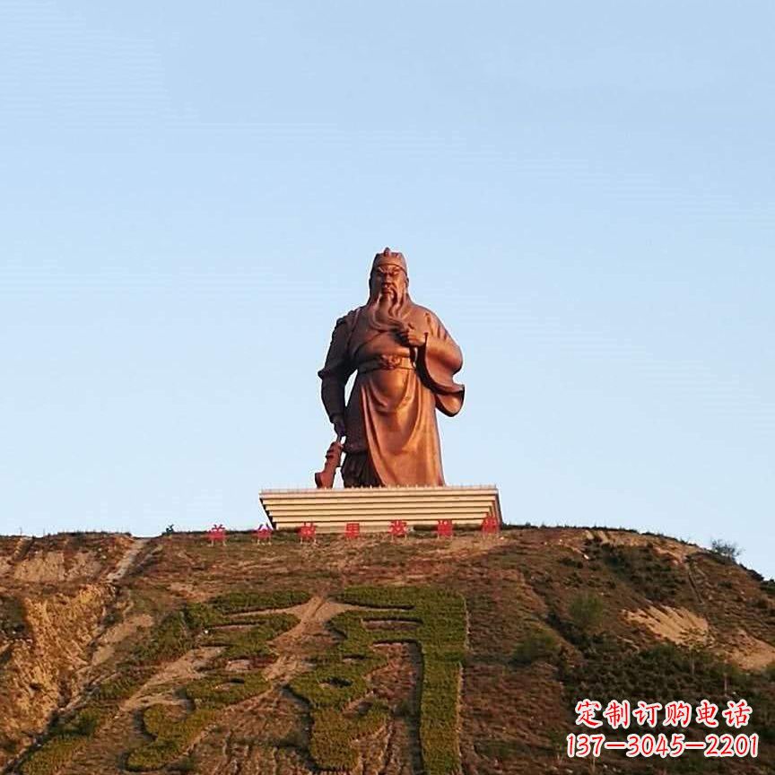 泰安景区大型关公铜雕-中国历史名人三国名将武圣雕像