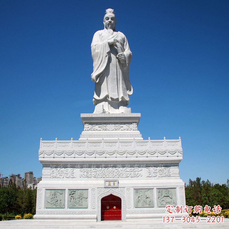 泰安景区大型历史名人古代著名思想家教育家孟子石雕像