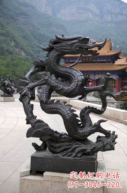 泰安精美纯铜青龙雕塑,增添景区广场气派
