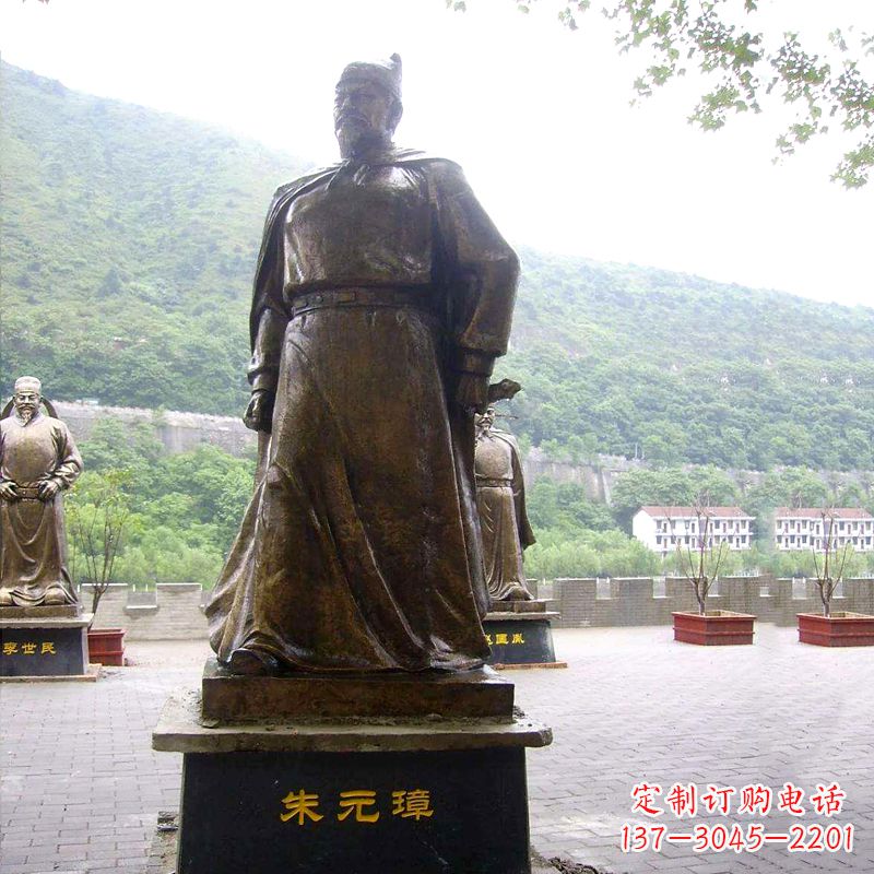 泰安传承古代荣耀,朱元璋帝王铜雕塑像