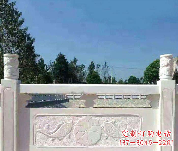 泰安景区汉白玉石浮雕栏板