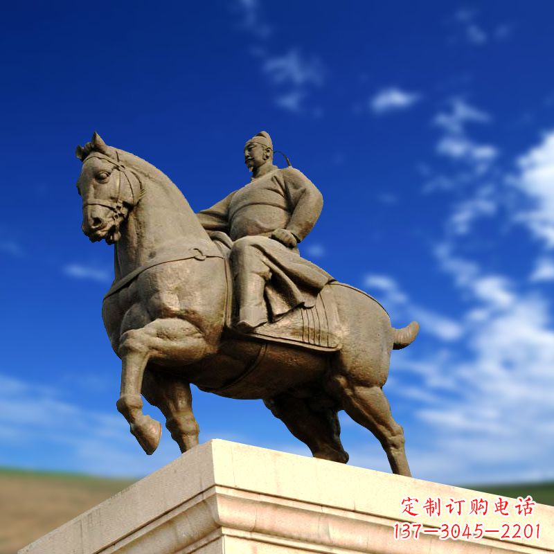 泰安领雕塑正大光明:李世民骑马景观雕塑