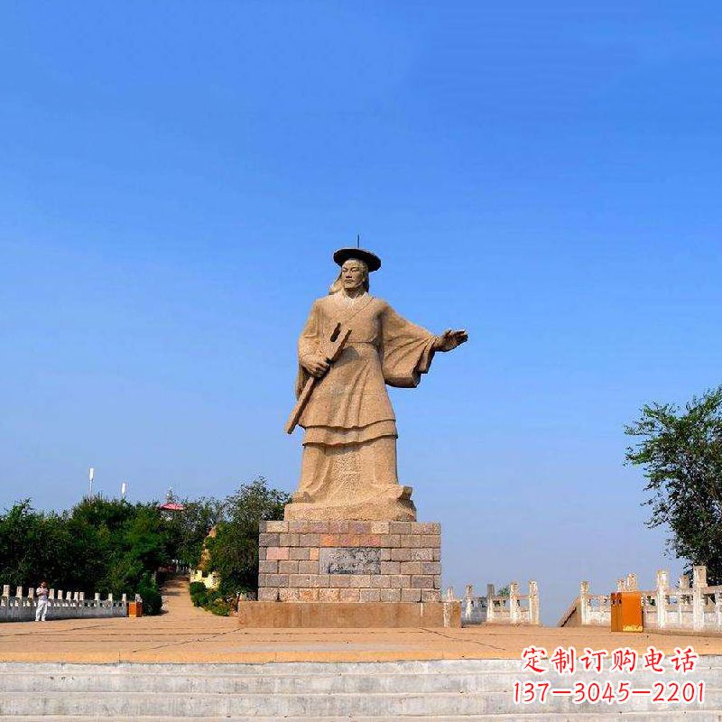 泰安领雕塑追踪历史英雄,精美大禹石雕像