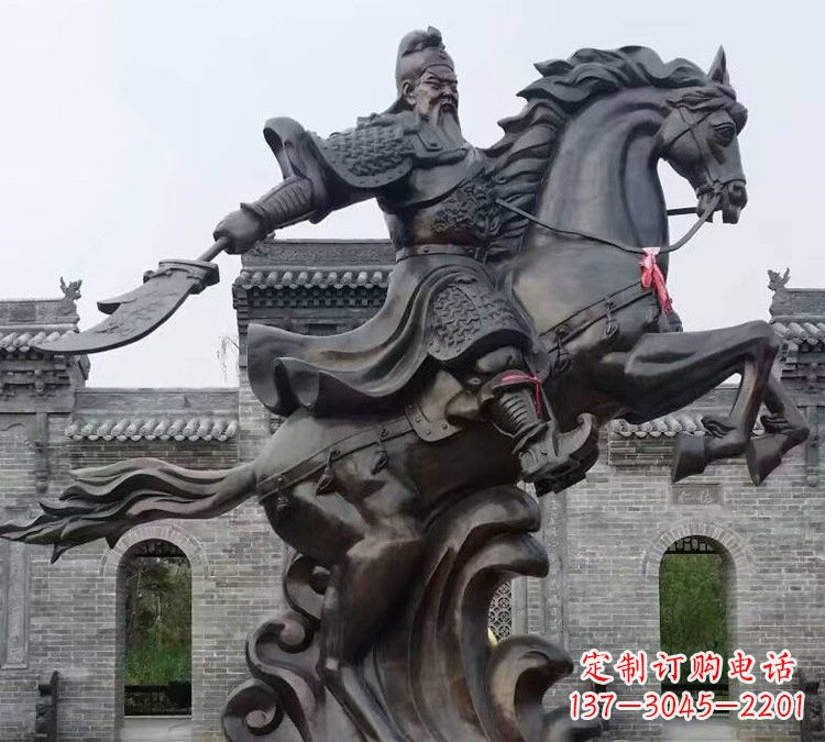 泰安高贵雄浑的大型铜铸关公雕塑