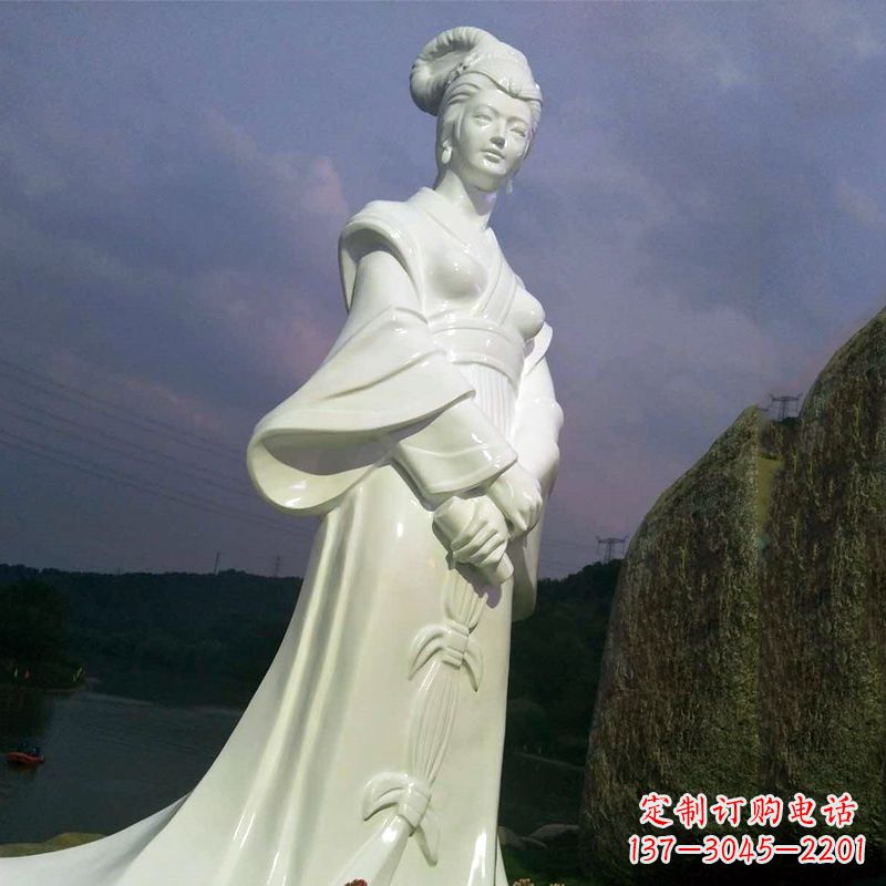 泰安传承美丽传说——西施汉白玉石雕像