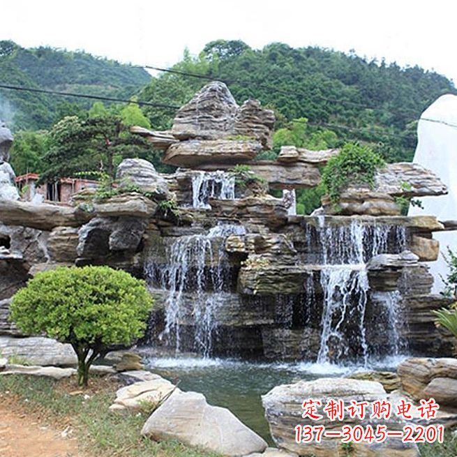 泰安景区奇石流水假山