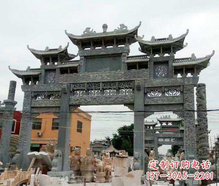 泰安石雕牌坊,精致雕塑让你完美点缀