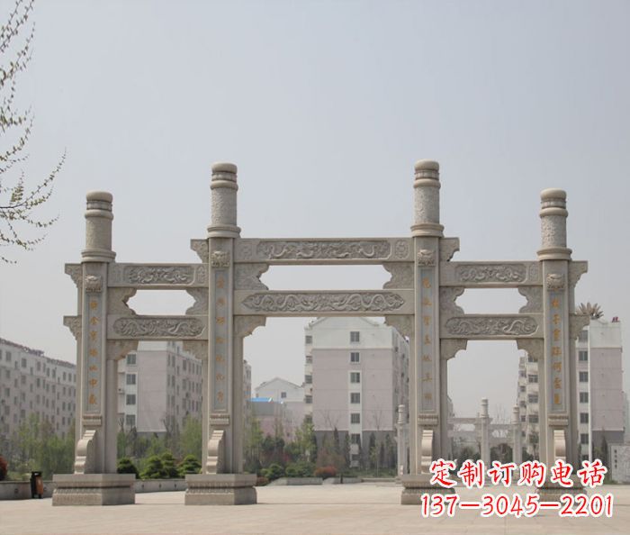 泰安上中领雕塑:牌坊石雕定制
