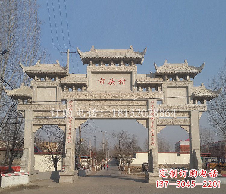 泰安景区三门七楼石雕牌坊——精美绝伦的牌坊雕塑