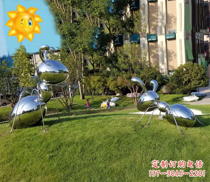 泰安优质镜面不锈钢蚂蚁雕塑