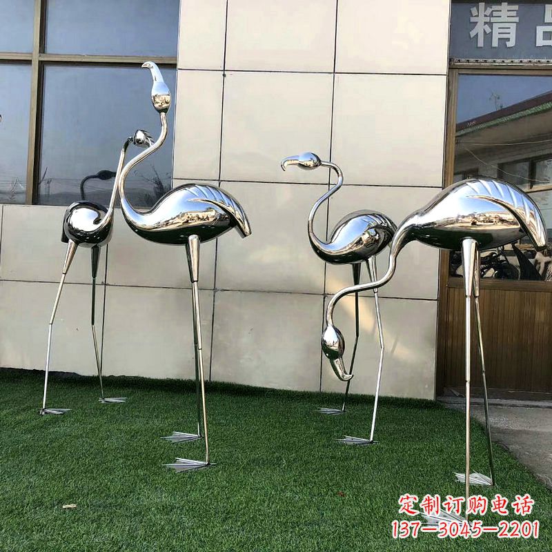 泰安镜面火烈鸟不锈钢雕塑