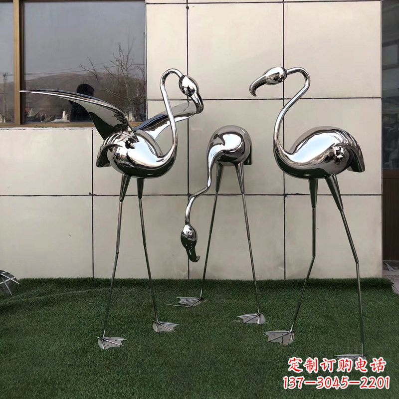 泰安魅力传递,不锈钢仙鹤雕塑