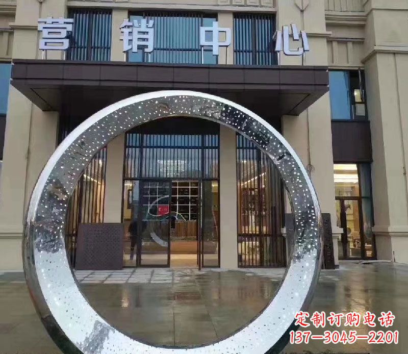 泰安镜面圆环不锈钢雕塑