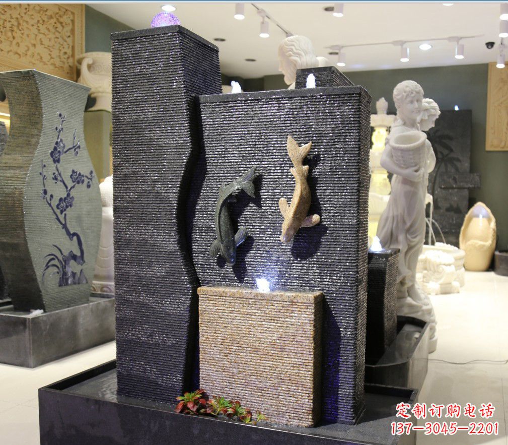 泰安九龙太子石雕喷泉