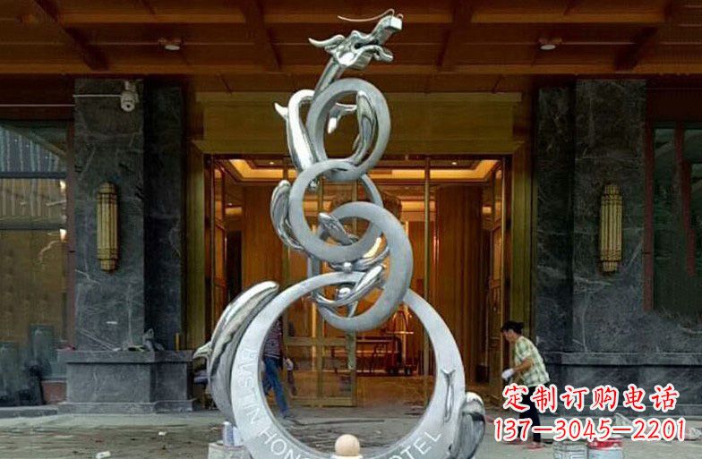 泰安中领雕塑高端定制不锈钢龙门雕塑
