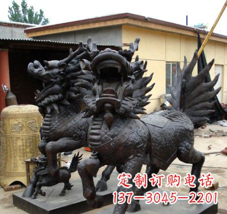 泰安精致、象征意义高的聚财铜麒麟雕塑