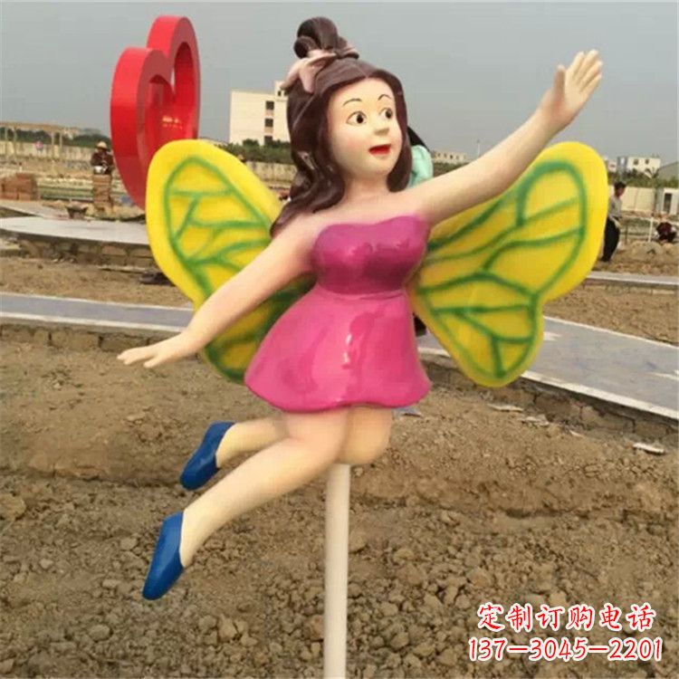 泰安领雕塑:精美的蝴蝶仙子公园景观雕塑