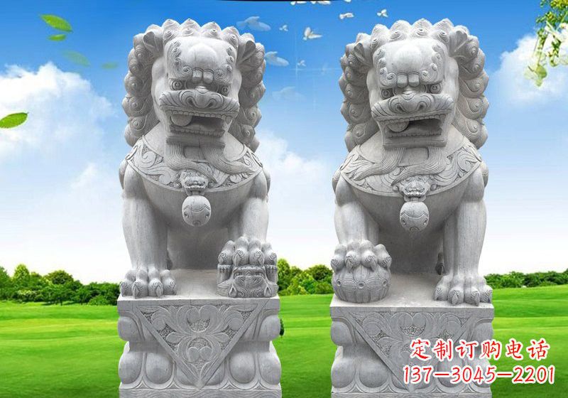 泰安看门狮子石雕