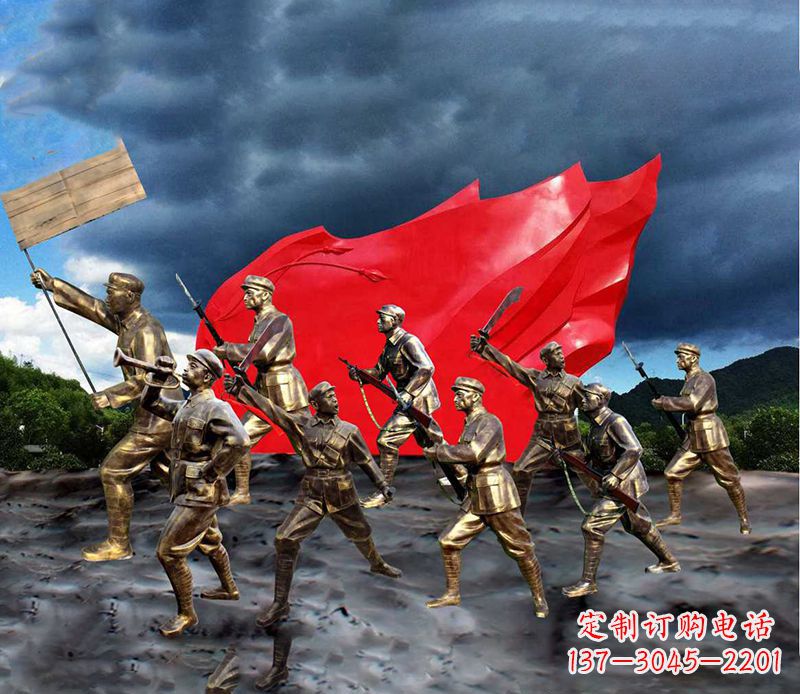 泰安纪念伟大革命先烈的红军雕塑