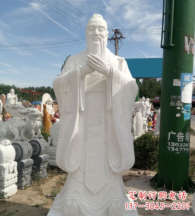 泰安中领雕塑|传承历史文化,精致孔子不锈钢雕塑