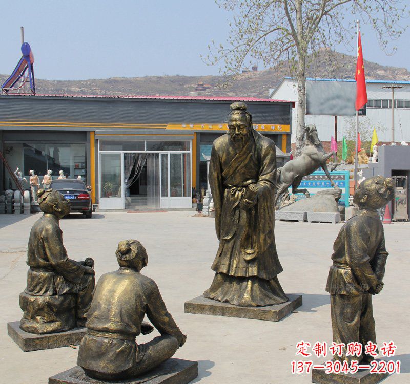 泰安经典孔子雕塑,悠久文化传承