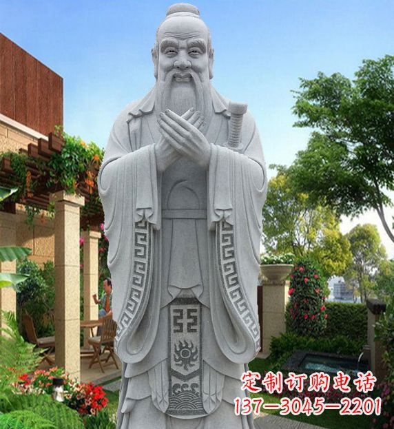 泰安备受尊崇的孔子青铜雕塑
