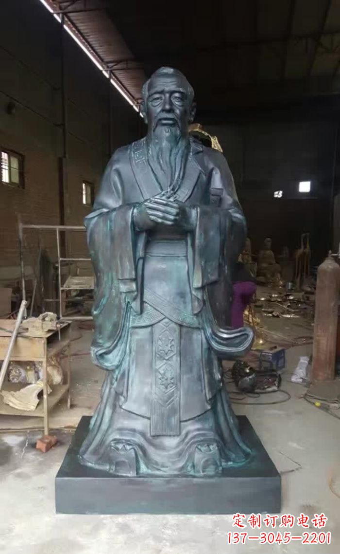 泰安中领雕塑的孔子青铜雕塑
