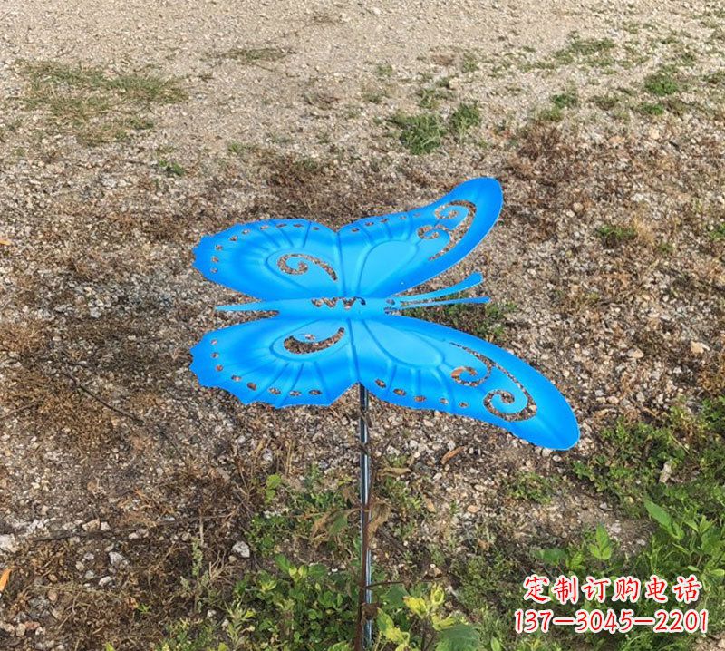 泰安蓝色不锈钢铁艺蝴蝶插件