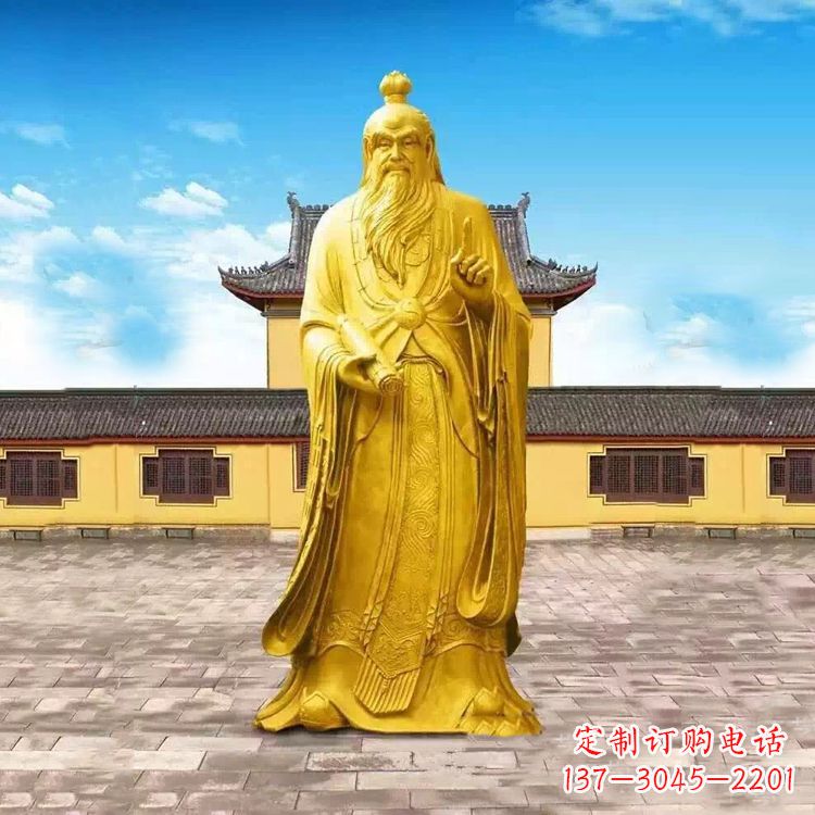 泰安中领雕塑老子骑牛石雕