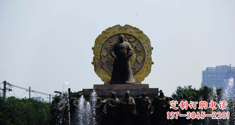 泰安李世民古代名人铜雕