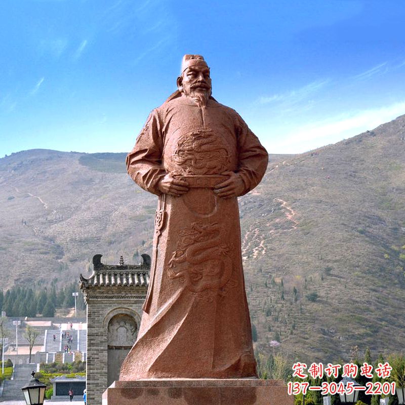 泰安李世民砂岩石雕塑像