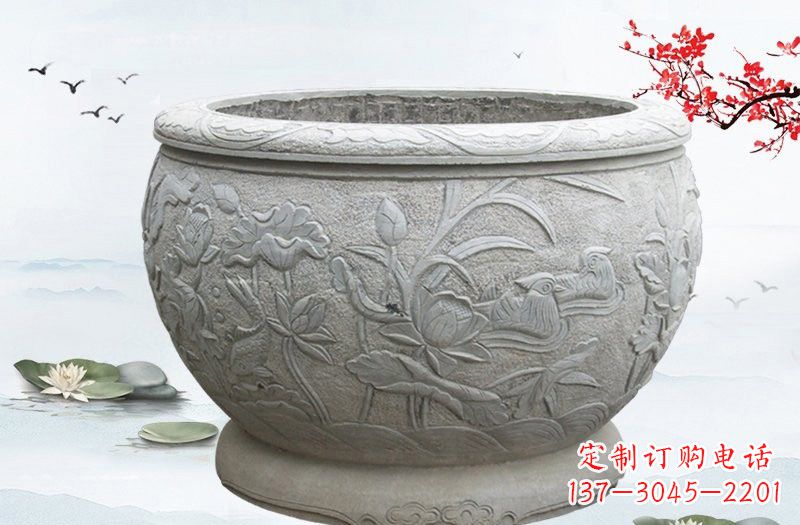 泰安艺术精美的水缸雕塑