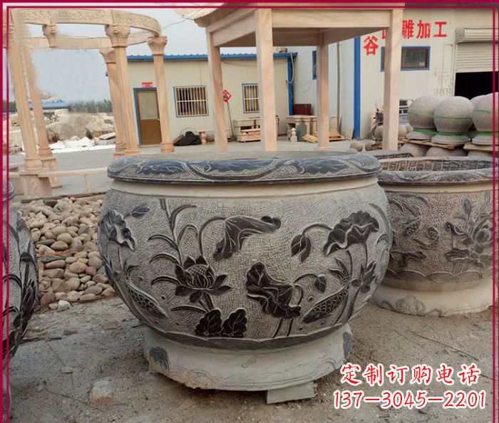 泰安中领雕塑:传承经典,水缸雕塑仿古圆水缸
