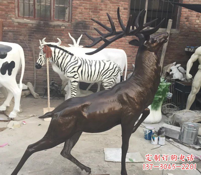 泰安羚羊公园动物铜雕